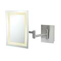 Aptations Single-Sided LED Square Freestanding Mirror - Rechargeable, Polished Nickel 713-55-83